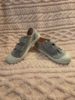 Cat & Jack Gray Kids Velcro Sneakers with Multicolor Dots